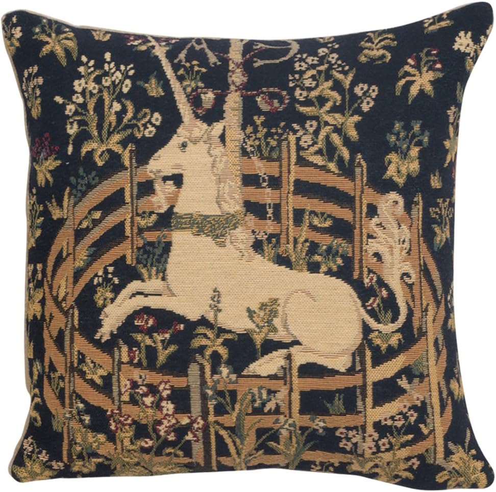Charlotte Home Furnishings Decorative Pillow Covers for Couch 13X13 in Unicorn Throw Pillow Covers for Sofa Tapestry Square Pillow Cases for Bed Living Room Soft European Cotton Jacquard Woven