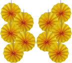 Yellow Birthday Decorations,DIY Yellow Paper Fans Hanging Decoration ,Party Supplies Party Fans 8in, Wedding Graduation Events Accessories 30 Color DIY Set （Yellow）