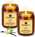 Vanilla Scented Candle Set 2 Pack, Candle for Home Scented, Odor Eliminating, Stress Relief, total15oz, 110 Hours Long Lasting Candles, Soy Candle Gift Set for Women