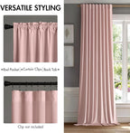 MIULEE Light Pink Velvet Curtains 52x96 inches Luxury Blackout Curtains | - Image 2