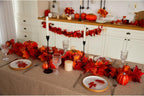 Party Joy 6PCS Artificial Maple Leaf Garland - 5.6Ft Autumn Red Fall Decor for Front Door, Table & Wall, Thanksgiving Garland Hanging Vines with Realistic Leaves