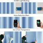 MIULEE Sky Blue Back Tab Blackout Curtains 52x84 Inch Length 2 Panels Set | Rod - Image 5