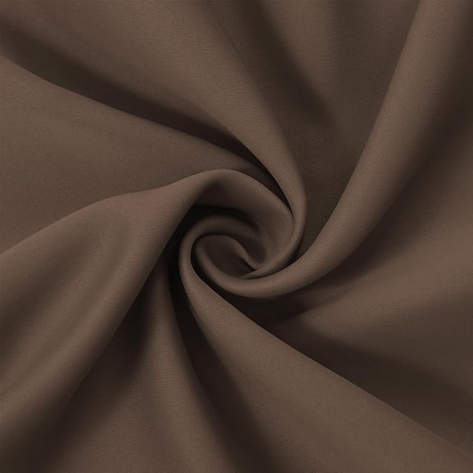 Chocolate Brown Blackout Curtains 38 x 54 Inch Length/Set of 2 Curtain - Image 5