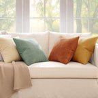 MIULEE Soft Corduroy Decorative Throw Pillow Covers Orange Teal 24x24 | Set of 4 - Image 7