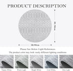 Lahome Moroccan Round Washable Rug 3Ft Small Circle Soft Non-Slip Grey Bathroom - Image 2