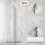 RECUTMS 2pcs Artificial Garland Faux Hanging Boston 6FT Fern Garlands Fake Greenery Ferns Plants for Halloween Thanksgiving Wedding Indoor Outdoor Party Wall Door Frame Fireplace Decor(White)