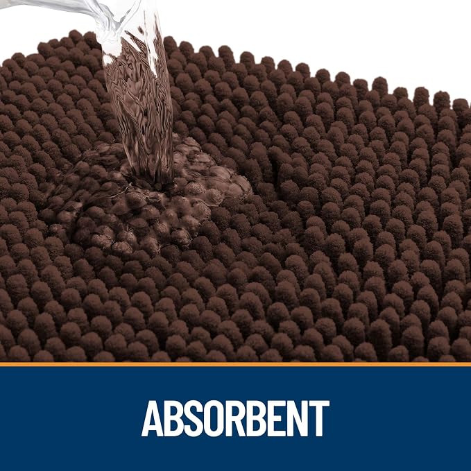 OLANLY Dog Door Mat for Muddy Paws 59x32, Super Absorbent Chenille Mud Mat | - Image 3