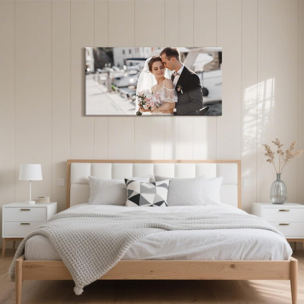 Personalized Custom Canvas Prints with Your Photos & Text, Customized Picture Print, Transform Own Images Into Framed Wall Art Digitally Printed Photo to Canvas, Keepsakes Gifts for Family 40x20’’