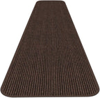 House, Home and More Indoor Outdoor Double-Ribbed Carpet Runner with Skid-Resistant Rubber Backing - Bittersweet Brown - 4 Feet x 50 Feet