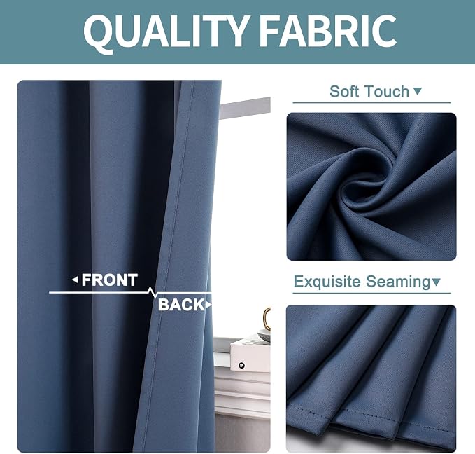 ChrisDowa Blackout Curtains for Bedroom and Living Room 78 Inches Long | 2 - Image 3