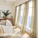 MIULEE Gold Sheer Curtains 72 Inches Long 4 Panels 42 x 72 Inches | Light - Image 4