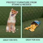 Reversible Recliner Chair Covers, Huntergreen/Sage | Chair Covers - Image 5