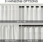 Off White Linen Curtains 63 inches Long - Image 3