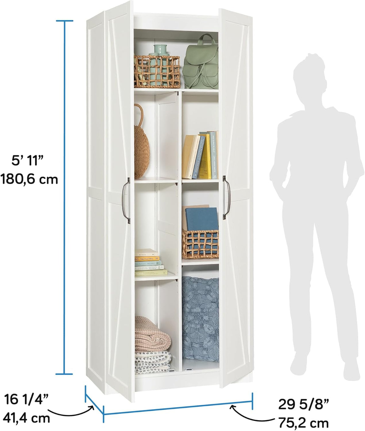 Sauder Miscellaneous Storage Cabinet, White Finish