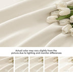 MIULEE Beige White Back Tab Blackout Curtains 52x108 Inch Long 2 Panels Set | - Image 8
