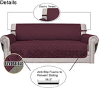 Easy-Going Reversible Couch Cover, 4 Seater Sofa, XX-Large Sofa, Wine/Beige | - Image 3