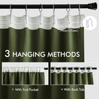 MIULEE Olive Green Back Tab Blackout Curtains 52x108 Inch Long 2 Panels Set | - Image 3