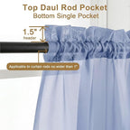 Chyhomenyc Sheer Tier Curtains 24 Inch Length - Image 5