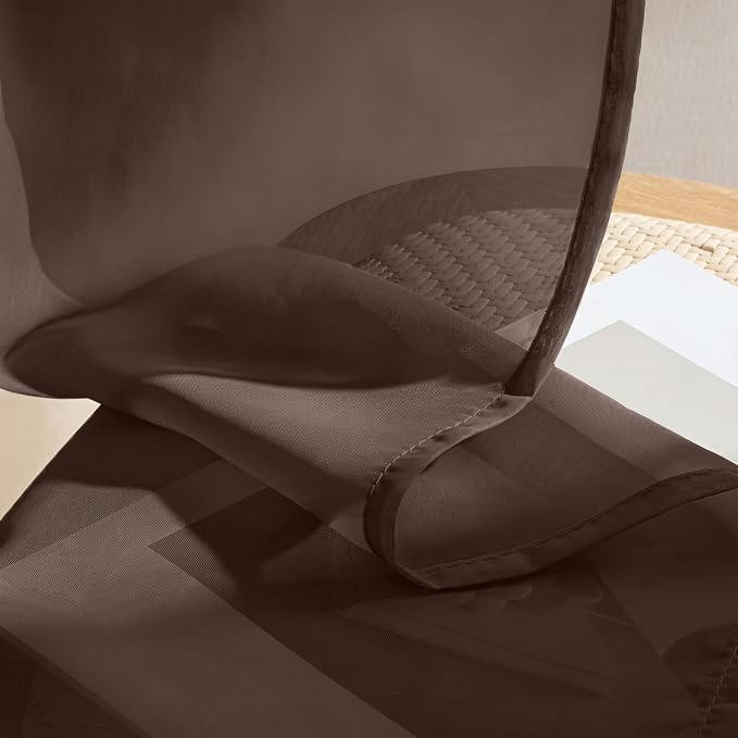 MIULEE Chocolate Sheer Curtains 96 Inches Long 4 Panels 42 x 96 Inches | Light - Image 7