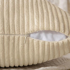 MIULEE Natural Beige Decorative Euro Sham Pillow Covers 24x24 Inch 2 Pack | - Image 6