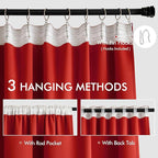 MIULEE Christmas Red Back Tab Blackout Curtains 52x102 Inch Long 2 Panels | Rod - Image 3