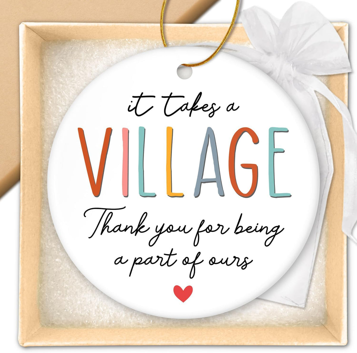 HEXMOZ Thank You Gifts for Women Men - Teacher Appreciation Gifts - Nurses Week Gift - Appreciation Gift for Teacher Nurse Coworker Employee Daycare Provider Nanny Babysitter - Christmas Ornament