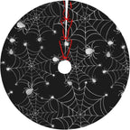 Christmas Tree Skirt,Sliver Spider Web Xmas Tree Skirt Rustic Farmhouse Tree Skirt for Christmas Decor Xmas Holiday Home Party Decorations36