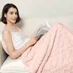 Aganear Fleece Throw Blanket for Bed Couch 90"x90" Pink | Lightweight Fuzzy - Image 4