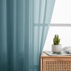 Cafe Curtains 36 Inch Length Tier 2 Pieces, Modern Soft Airy Sheer Kitchen - Image 7