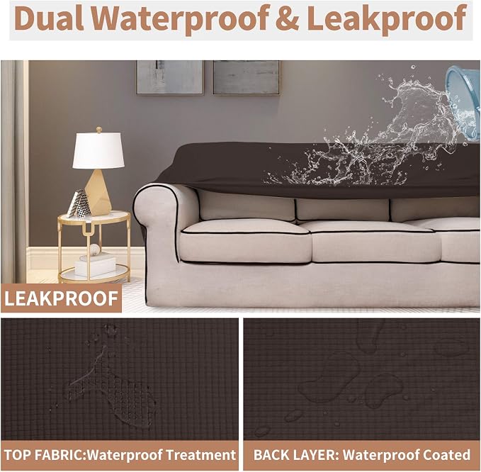 Easy-Going 100% Waterproof Chair Couch Cover, Stretch Jacquard Sofa Cover | - Image 3