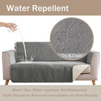 Cool Gray Loveseat Covers for 2 Cushion Couch, Water-Repellent Covers for Sofa - Image 3