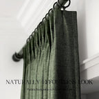 Pinch Pleated Linen Curtains 100% Blackout 108 Inches Long - Image 7