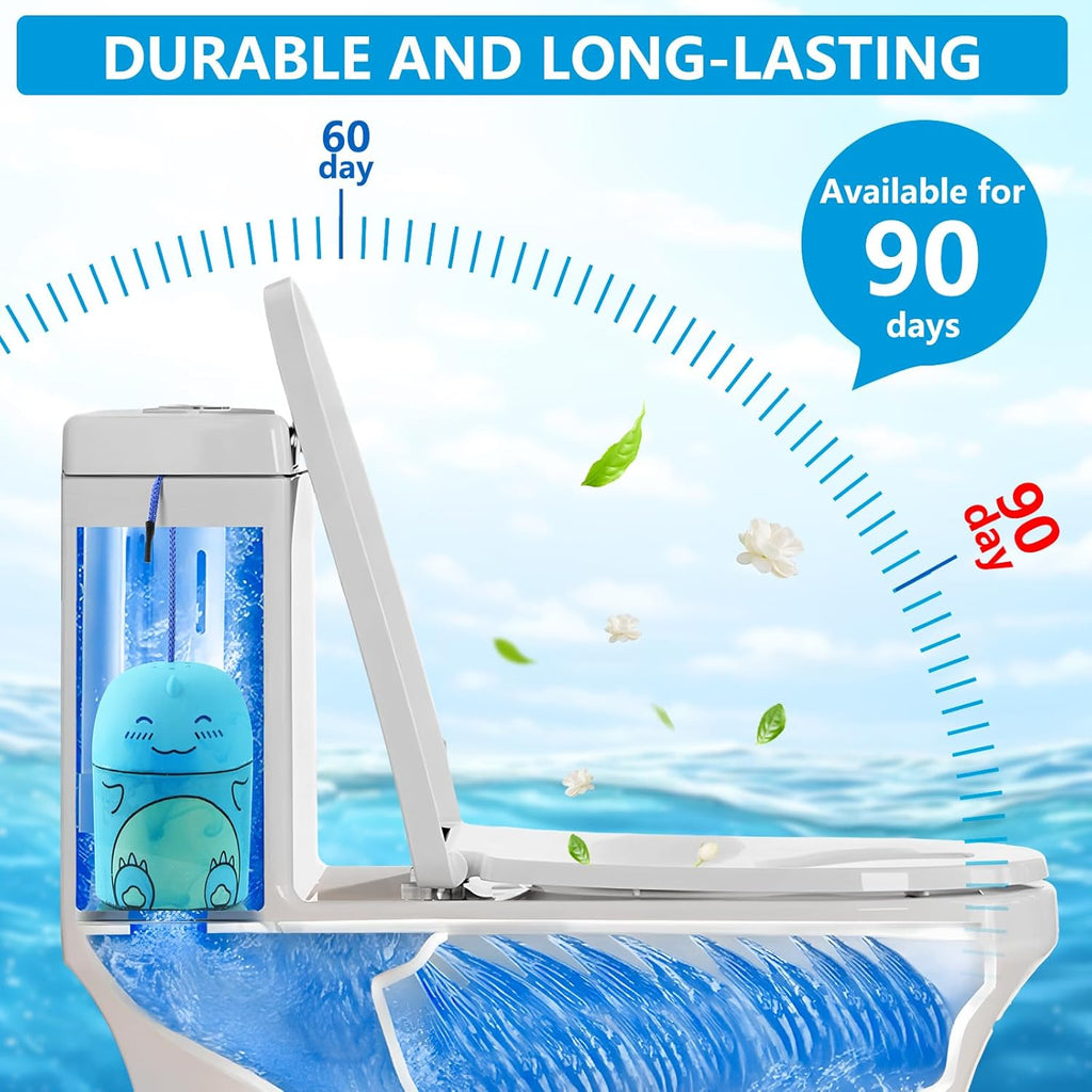 Toilet Bowl Cleaners Bottle Bathroom Toliet Bowl Cleaner with Fresh Ocean Scent Cute Dinosaur Shaped Toilet Tank Cleaner (Blue)