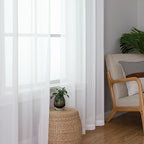 Simplebrand White Sheer Curtains 72 Inches Long 2 Panels - Image 2