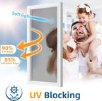 DUOFIRE One Way Window Film Privacy See Out Not in Heat Blocker Tint Reflective Mirror Tinting Film for Home Static Cling Anti-UV Sun Blocking Window Covering（Dark Silver, 11.8x78.7in）