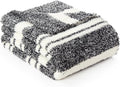 Snuggle Sac Black White Stripe Twin Size Reversible Super Soft Bedding Blanket, 60x80 inches