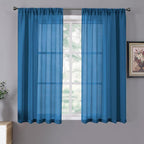 Tollpiz Short Sheer Curtain Linen Textured Bedroom Curtains Sheer Light by Tollpiz