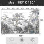 -Tropical Rainforest Botanical Grey Jungle Forest Fabric Wallpaper Living Room Palm Leaf Plant Bedroom Bathroom Large Wall Mural- 183"x120"（ not Peel and Stick）