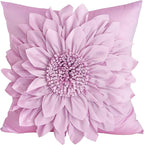 Purple Accent 3D Flower Decorative Throw Pillow Covers by BellasGifts