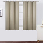 Beige Blackout Curtains 34 x 54 Inch Length/Set of 2 Curtain Panels/Thermal by Lemomo