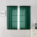 Hunter Green Sheer Curtains 54 Inch Length 2 Panels, Voile Light Filtering by Lecloud