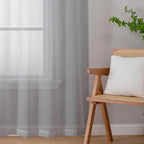 Living Room Light Grey Sheer Curtains 72 Inch Long 2 Panels, Lightweight Solid - Image 5