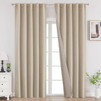 Joydeco Blackout Curtains 108 Inches Long, Thermal Insulated Black Out Curtains by JOYDECO