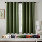 MIULEE Blackout Curtains for Bedroom 2 Panels 50 x 63 Inch Long Olive Green | by MIULEE