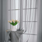 Grey Sheer Curtains 72 Inches Long 2 Panels Set, Transparent Voile Sheer Curtain - Image 6