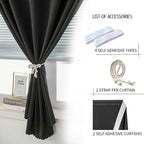 Adhesive Blackout Curtains- Self Stick Shades Window Blinds Curtains No Rod - Image 2