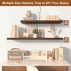 12 Inch Deep Floating Shelves for Wall 3 Pack Floating Shelves Large Storage Space Wall Mount Shelf for Living Room Kitchen Bathroom 36" W x 12" D x 1.2" H Rustic Brown