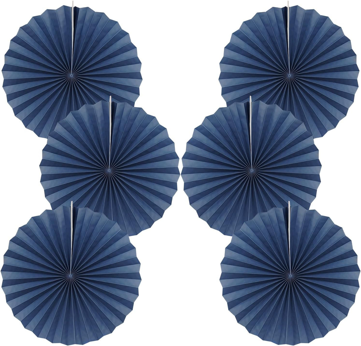 Blue Party Decorations,Blueberry Party Decorations Decorations Party Paper Fans Bulk 16in,Graduation Decoration Classroom Decor, Western Themed Party Decorations 30 Color DIY Set （Deep Blue）