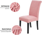 Joccun Chair Covers for Dining Room Set of 2,Dining Chair Slipcovers Stretch Dining Room Chair Covers Seat Protector,Washable Parsons Chair Cover for Home,Banquet(Dusty Pink,2 Pack)