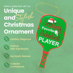Santa’s Favorite Pickleball Player Christmas Ornament – Holiday Pickleball Paddle Tree Decoration – Funny Gift for Pickleball Lovers, Players & Coaches – Resin Ornament with Gift-Ready String